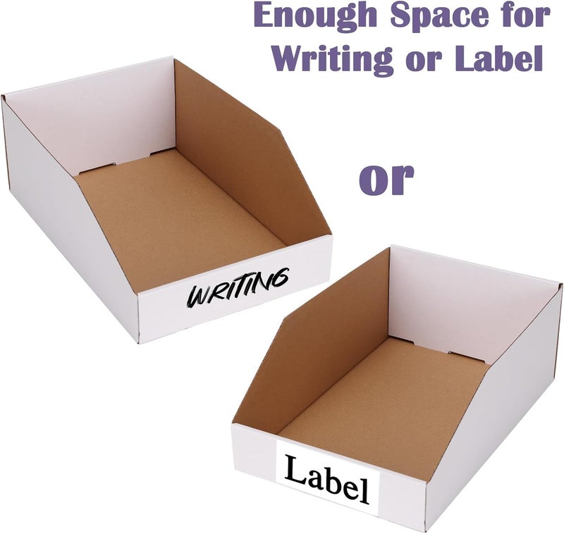 EXYGLO Cardboard Boxes, Pack of 35 Corrugated Storage Bins 12x8x4.5 inch Pantry Organizer Bins for Shelves Garage Office Organization - Image 3